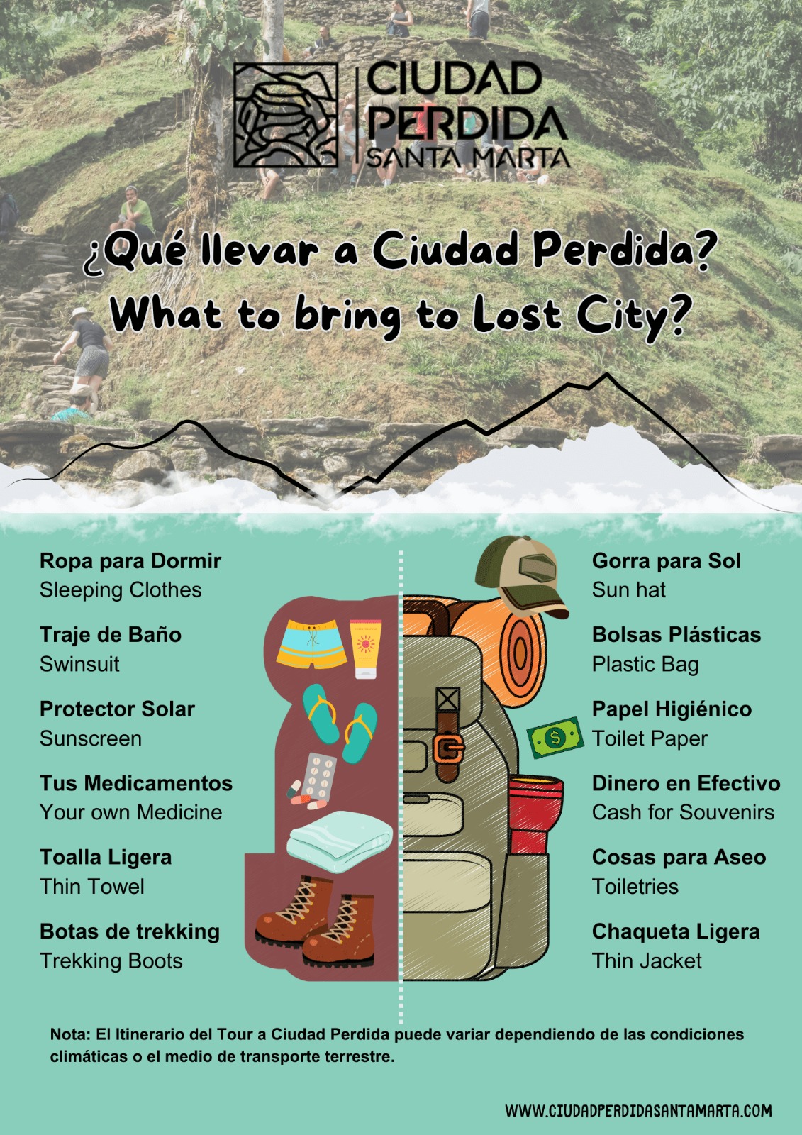 que llevar a ciudad perdida colombia